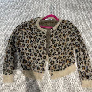 ZARA/FUZZY LEOPARD CARDIGAN/SIZE LARGE